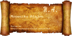Moseszku Alajos névjegykártya